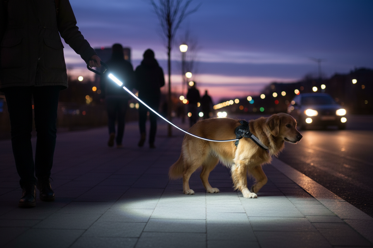 Ik heb op Zendrop een Dog Leash met licht ingebouwd bekeken en deze ga ik dropshippen. Bekijk de Zendrop pagina en genereerd een foto waar je de leash in actie ziet.

https://app.zendrop.com/product/2692770